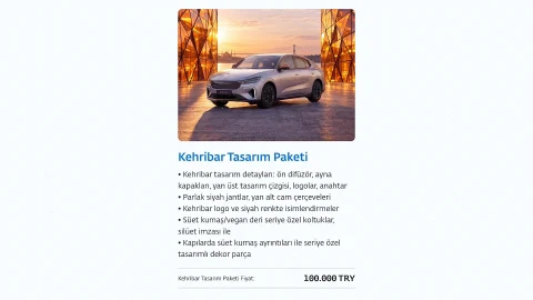 Togg T10F 4More Kehribar paketinin fiyatı açıklandı
