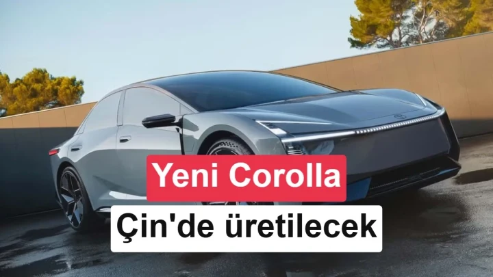 Yeni Corolla olduğu belirtilen gri Toyota otomobilinin dış görünümü