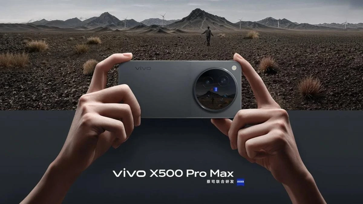 Kayalık bir arazide uzaktaki kişiyi kadraja alan vivo X500 Pro Max