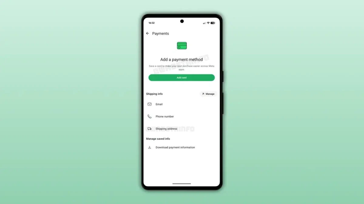 WhatsApp ödeme ayarları ekranında ödeme yöntemi ekleme ve kayıtlı bilgileri yönetme seçenekleri