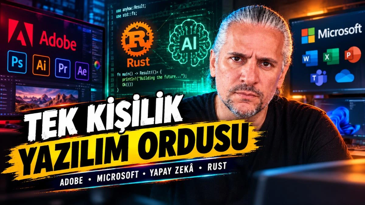 Adobe ve Microsoft logoları ile yapay zekâ ve yazılım temalı unsurların yer aldığı kapak görseli