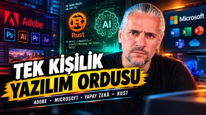 Adobe ve Microsoft logoları ile yapay zekâ ve yazılım temalı unsurların yer aldığı kapak görseli