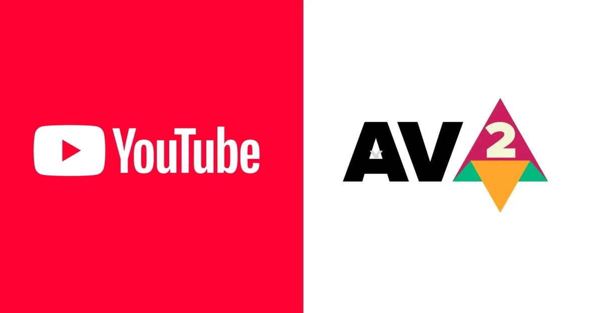 YouTube ve AV2 codec logoları yan yana