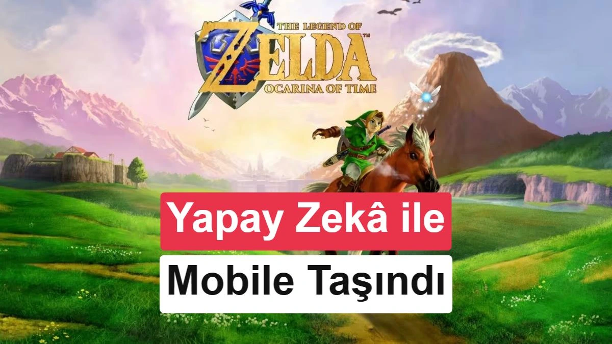 The Legend of Zelda: Ocarina of Time’ın dokunmatik kontrollerle mobil cihazda oynanış görüntüsü